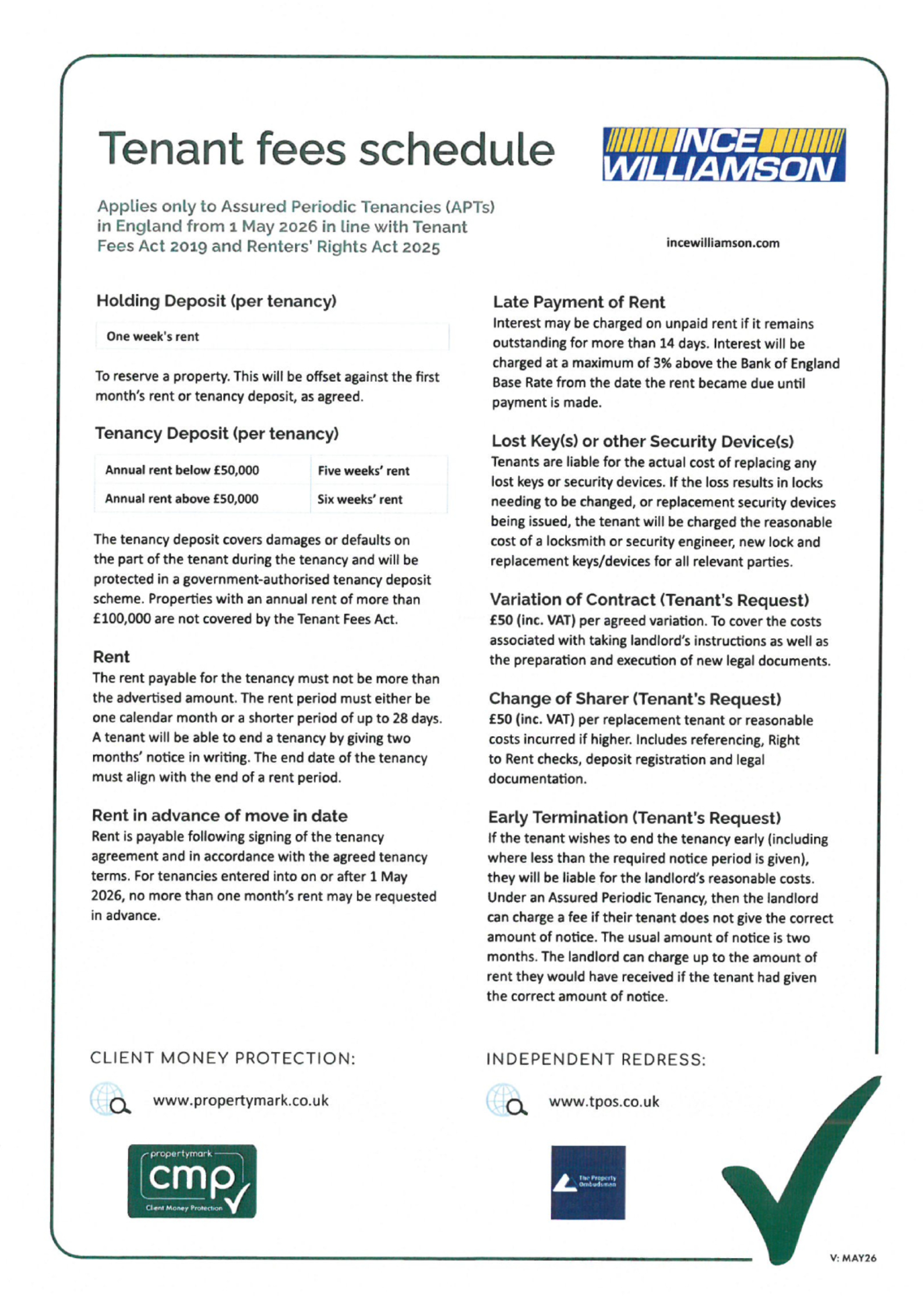tenant fees